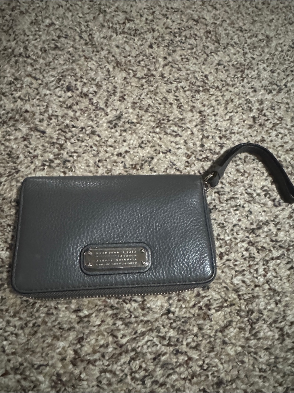 Marc by Marc Jacobs Dark Gray Pebbled Leather Wristlet